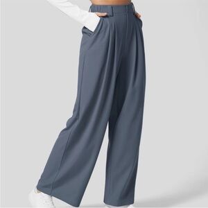 Halara flex High-Waisted Gray wide leg trousers